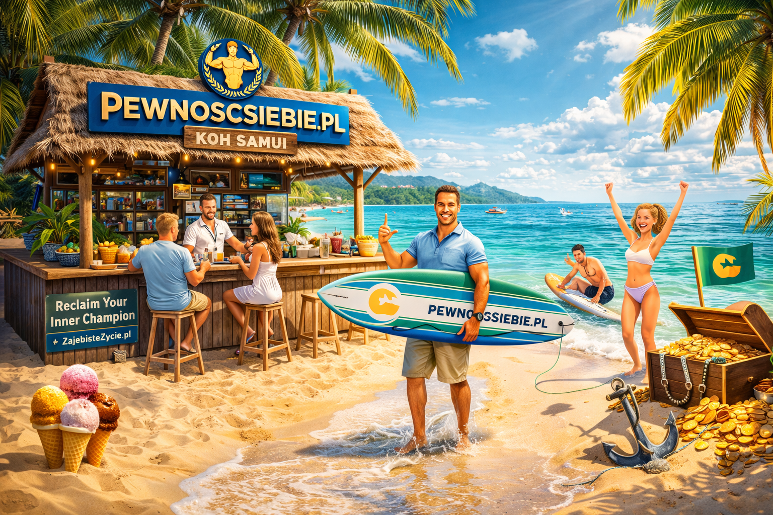 PewnoscSiebie.pl — odzyskaj wewnętrznego mistrza, plażowy klimat Koh Samui
